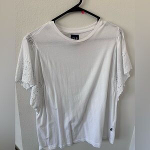 GAP White Eyelet Sleeve Women's Top NWOT size XL